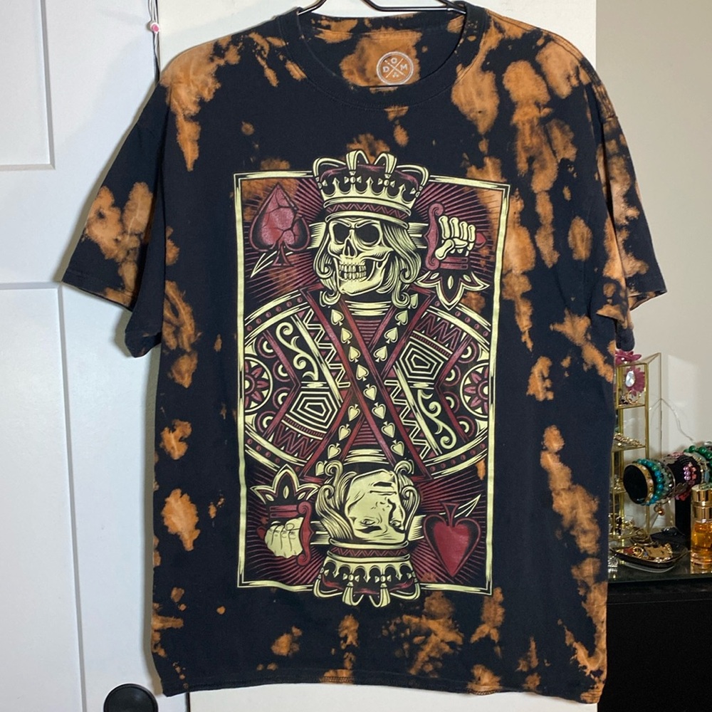 DOMA Graphic Short Sleeve Tee - Black and Orange Bleach Dye